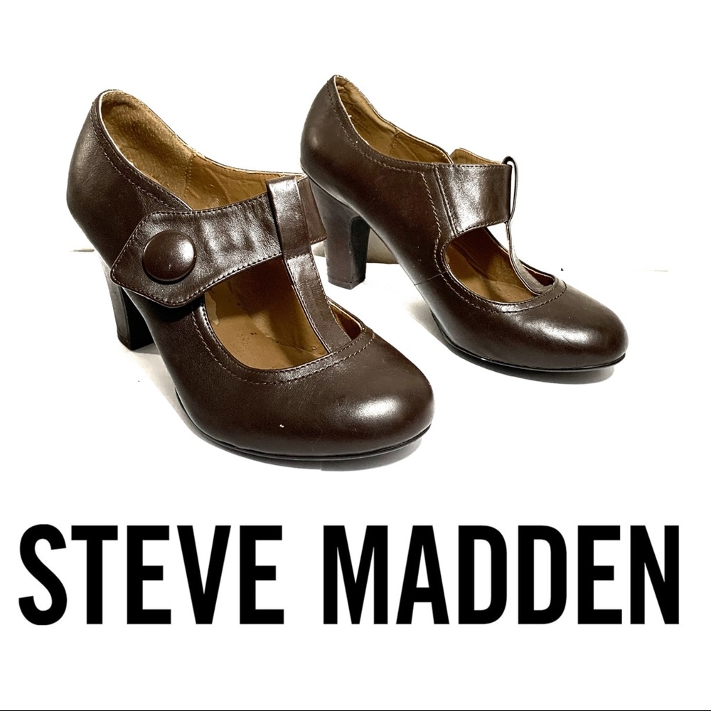 Steve Madden Brown button Side Heels